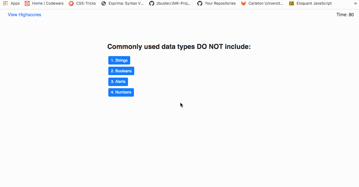 JS Quiz Game